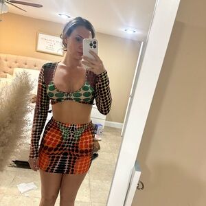 Multicolor Patterned Skirt